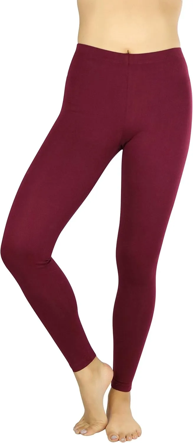 ToBeInStyle Women's Premium Soft Essential Full Length Cotton Leggings