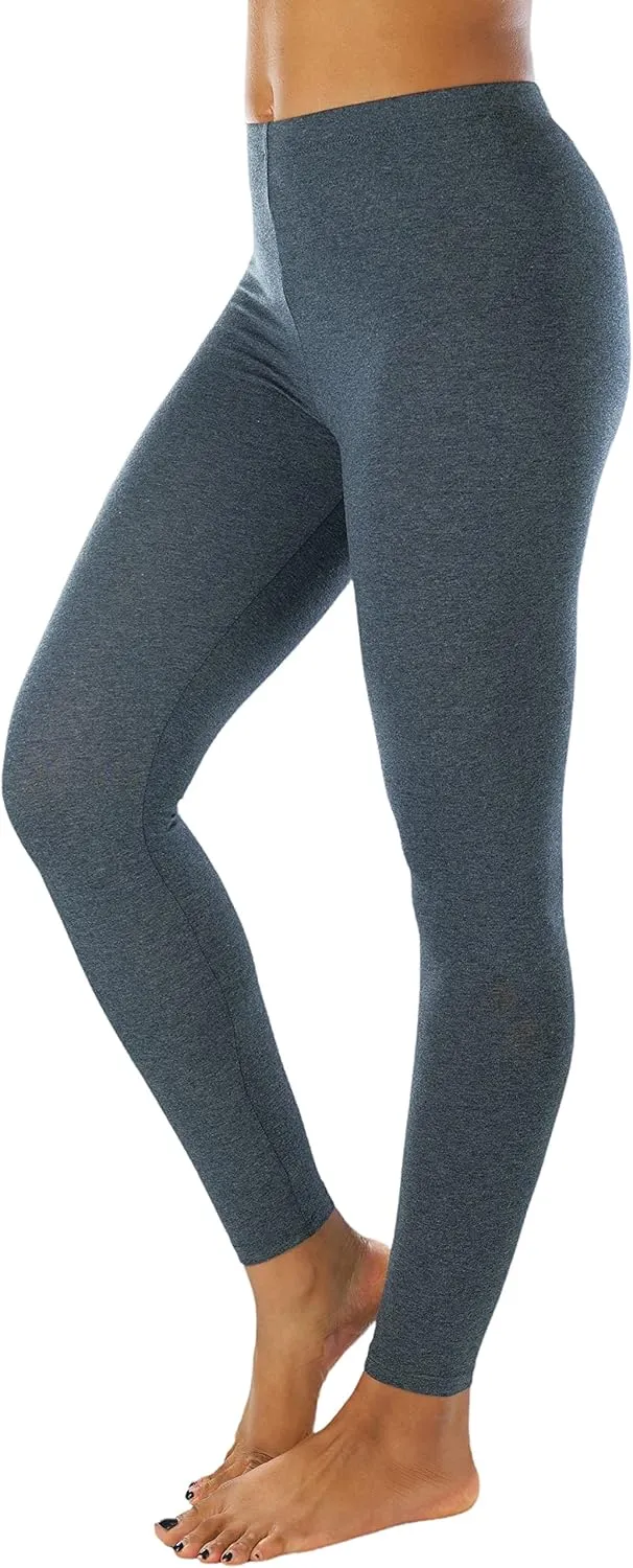 ToBeInStyle Women's Premium Soft Essential Full Length Cotton Leggings