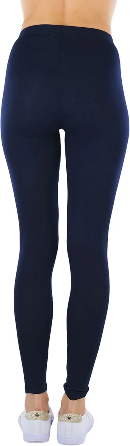 ToBeInStyle Women's Premium Soft Essential Full Length Cotton Leggings