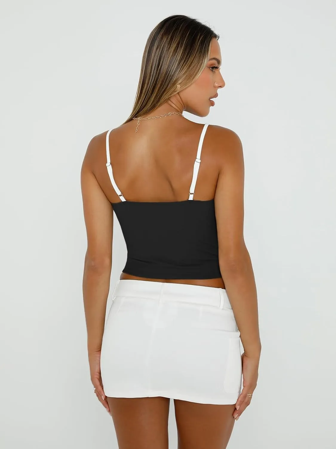 Trendy Queen Womens Camisole Tube Tops with Adjustable Spaghetti Strap Cute Summer Going Out Crop Tops 2025