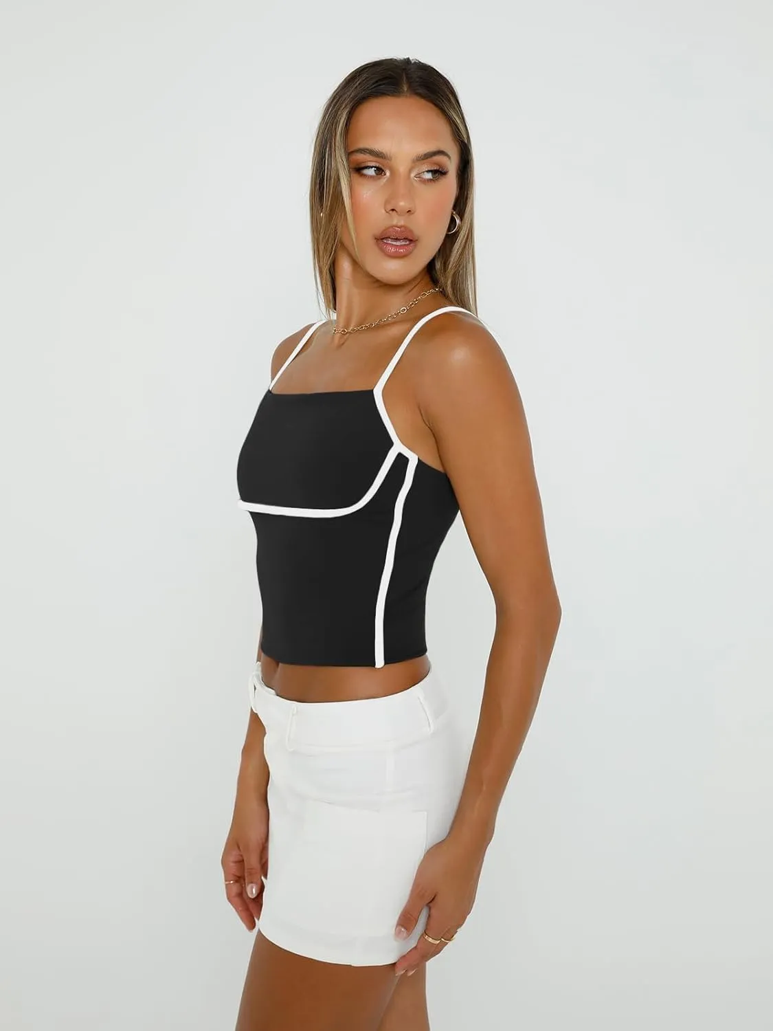 Trendy Queen Womens Camisole Tube Tops with Adjustable Spaghetti Strap Cute Summer Going Out Crop Tops 2025