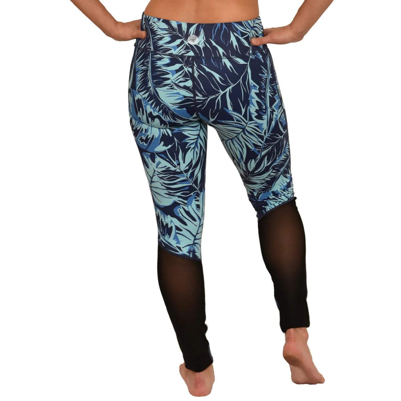 Tropical Hawaiian Fern Mesh Long Yoga Pants / Leggings
