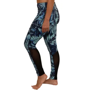 Tropical Hawaiian Fern Mesh Long Yoga Pants / Leggings