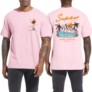 Tuislay Mens Graphic t-Shirts Casual Oversized Letter Print Beach Shirts Baggy Cotton Short Sleeve Tshirt Summer tee Top