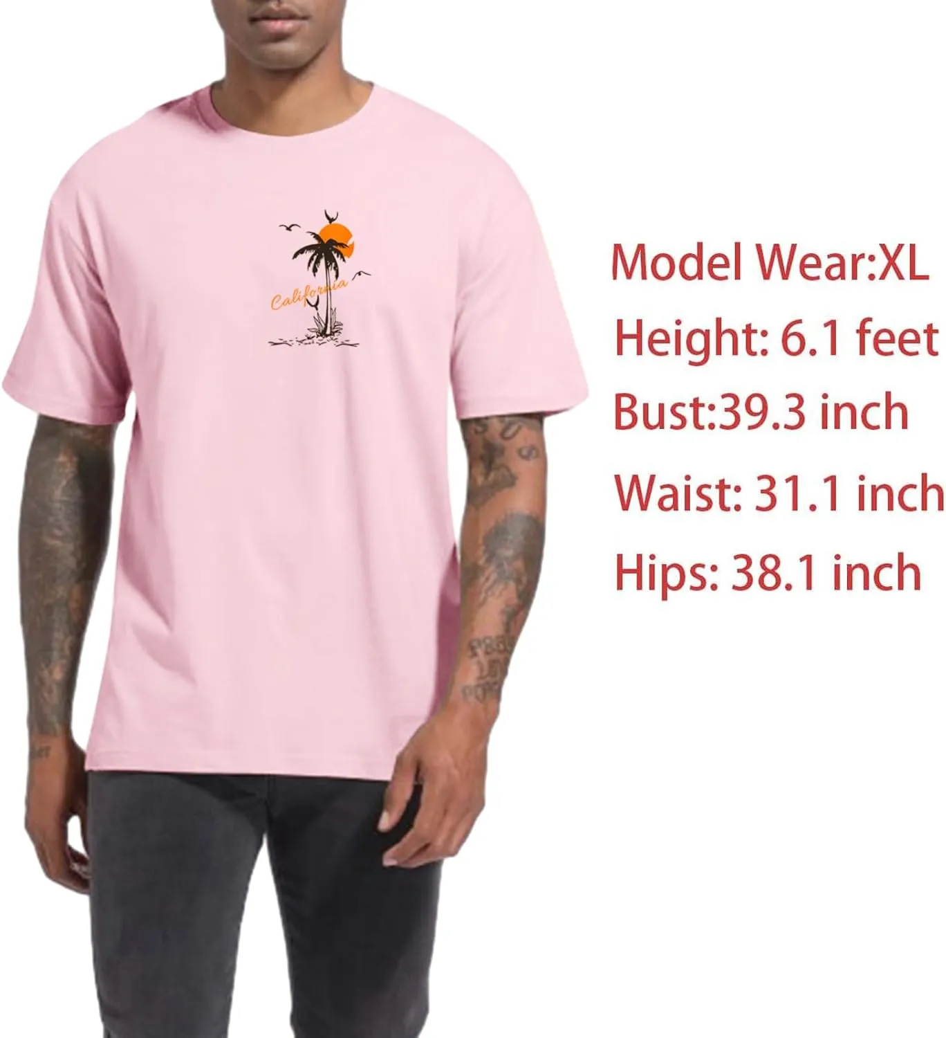 Tuislay Mens Graphic t-Shirts Casual Oversized Letter Print Beach Shirts Baggy Cotton Short Sleeve Tshirt Summer tee Top
