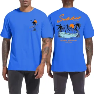 Tuislay Mens Graphic t-Shirts Casual Oversized Letter Print Beach Shirts Baggy Cotton Short Sleeve Tshirt Summer tee Top