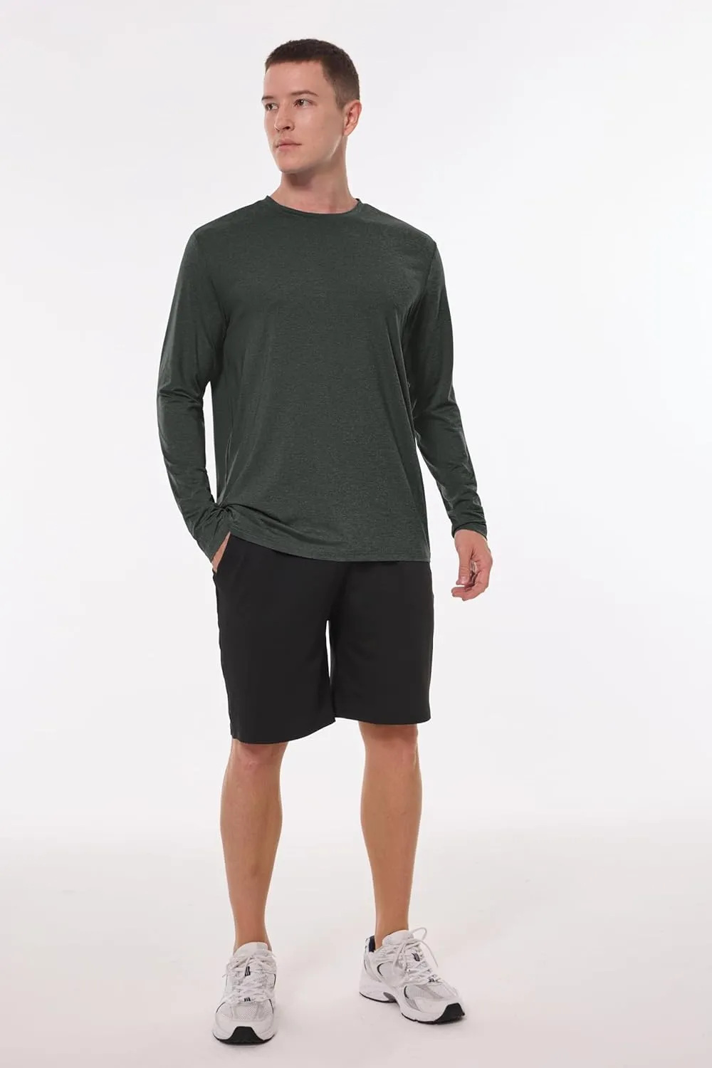URATOT Long Sleeve Tee Shirts for Men Moisture Wicking Quick Dry Long Sleeve Sun Protection T-Shirts for Running