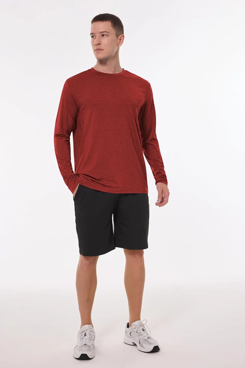 URATOT Long Sleeve Tee Shirts for Men Moisture Wicking Quick Dry Long Sleeve Sun Protection T-Shirts for Running
