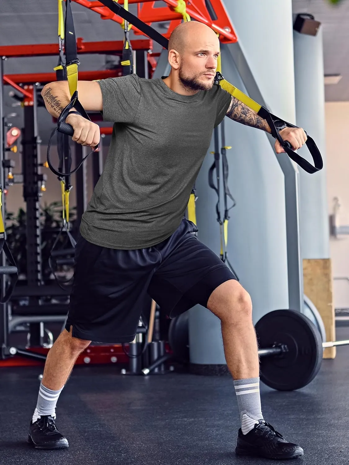 URATOT Men's Workout Shirts Short Sleeve Dry Fit Athletic T-Shirts Moisture Wicking Running Gym Active Lightweight Tee Top