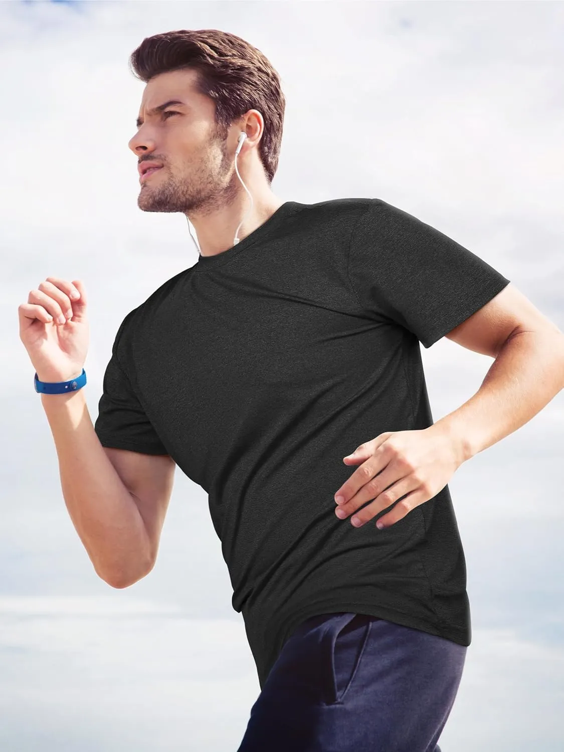 URATOT Men's Workout Shirts Short Sleeve Dry Fit Athletic T-Shirts Moisture Wicking Running Gym Active Lightweight Tee Top