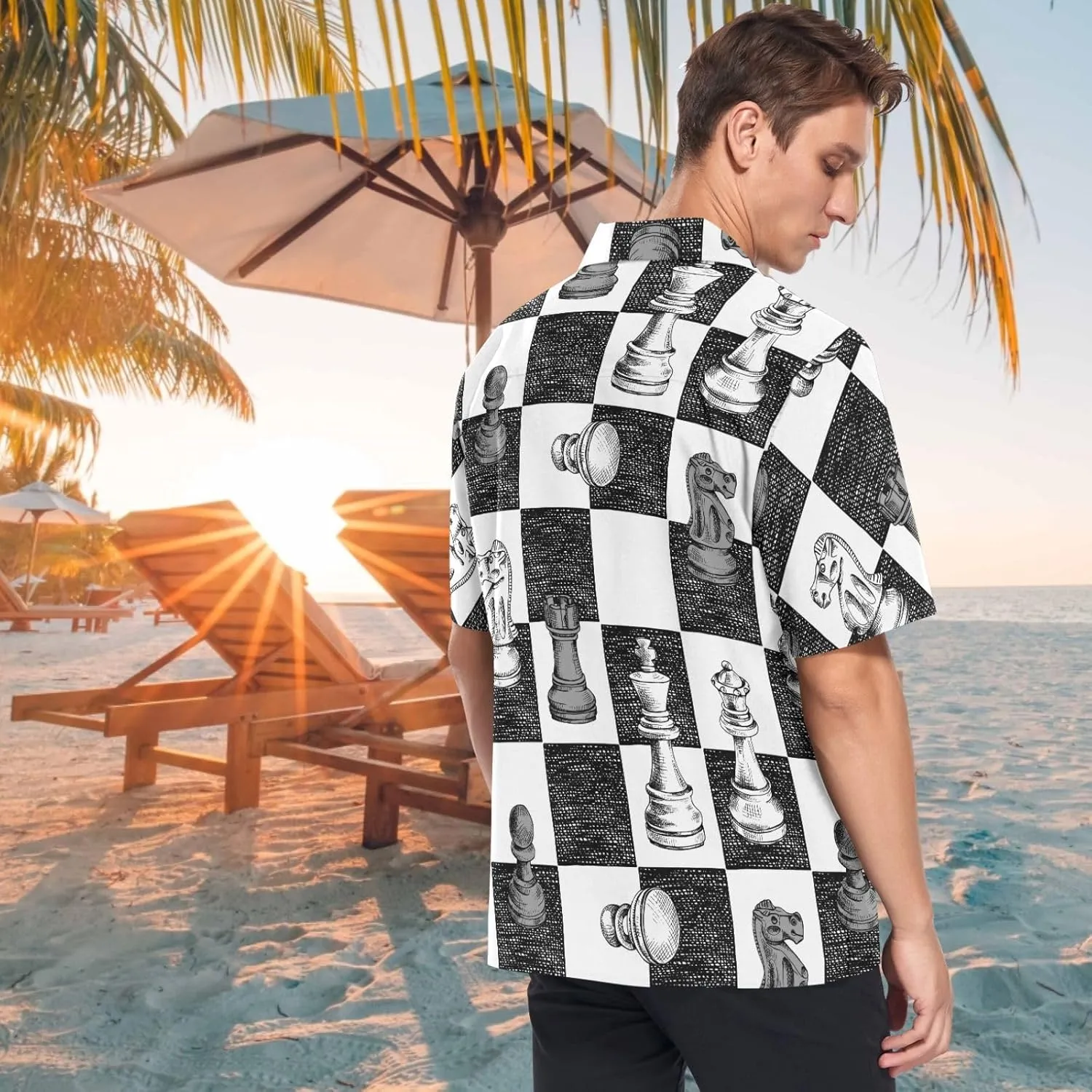 visesunny Hawaiian Bowling Shirts for Men Short Sleeve Regular Fit Summer Beach Casual Button Down Aloha Shirts S-3XL