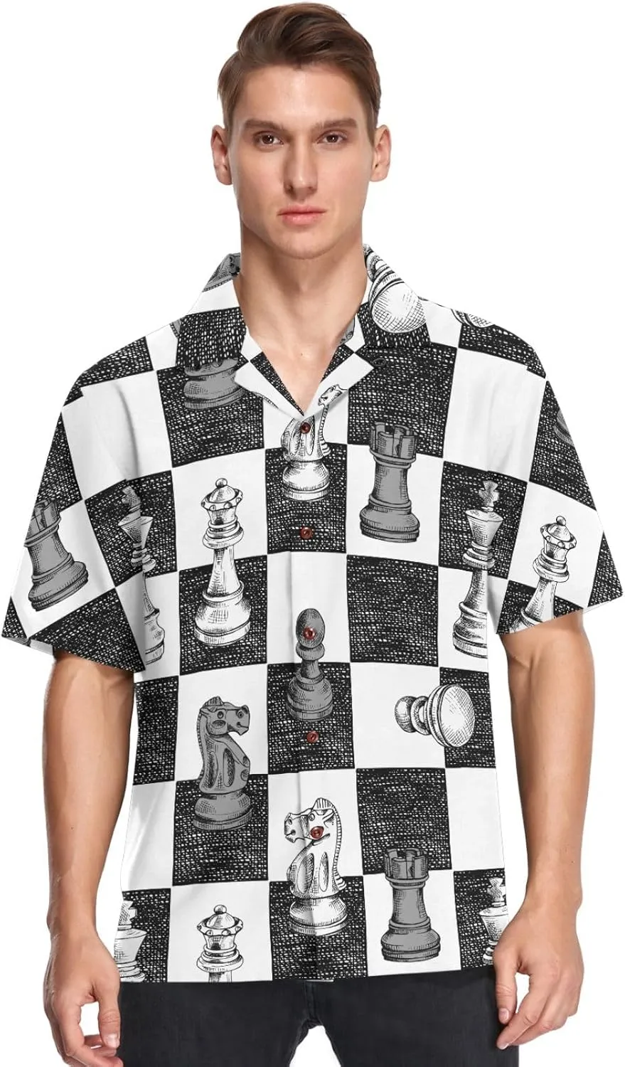 visesunny Hawaiian Bowling Shirts for Men Short Sleeve Regular Fit Summer Beach Casual Button Down Aloha Shirts S-3XL