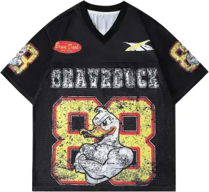 WDIRARA Men's Eagle Letter Graphic Street T Shirt Oversized Short Sleeve Crewneck Tee Top