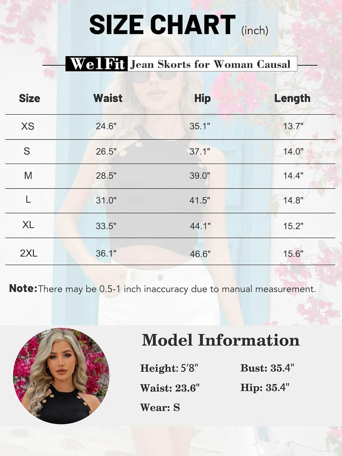 We1Fit Skorts for Women High Waisted Trendy Denim Mini Skirt Side Slit Jean Shorts Stretchy Skirts