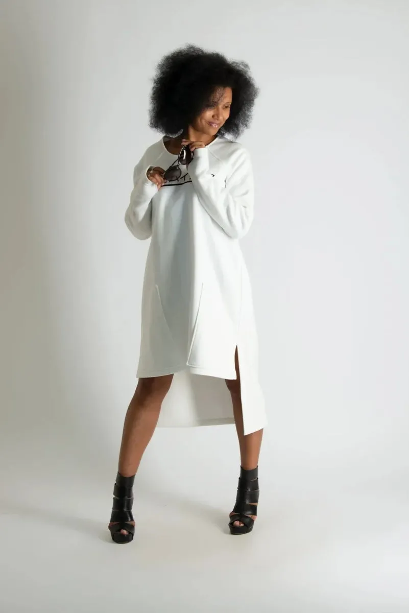 White Sweatshirt Dress IZABEL
