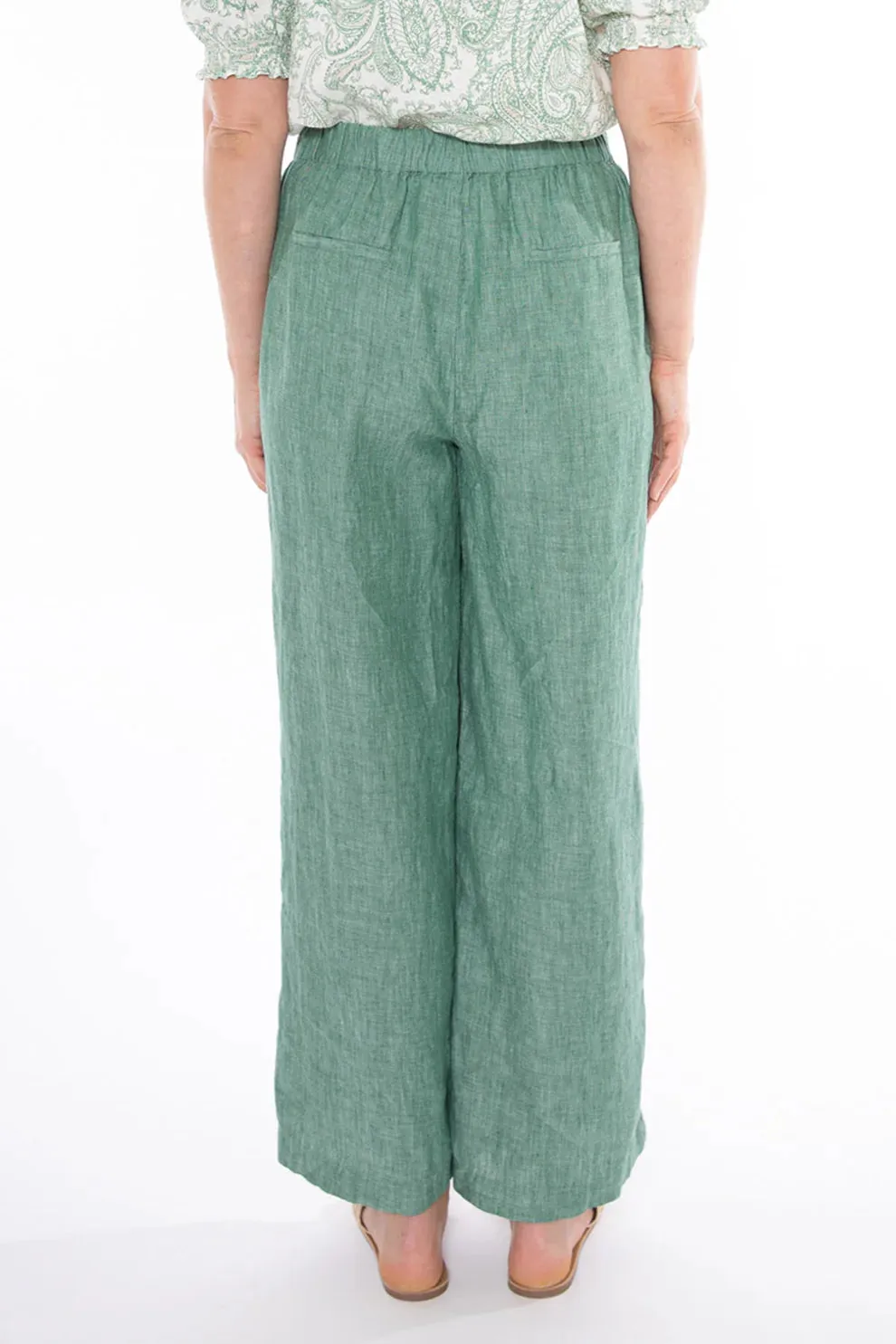 Wide Leg Linen Pant Honeydew