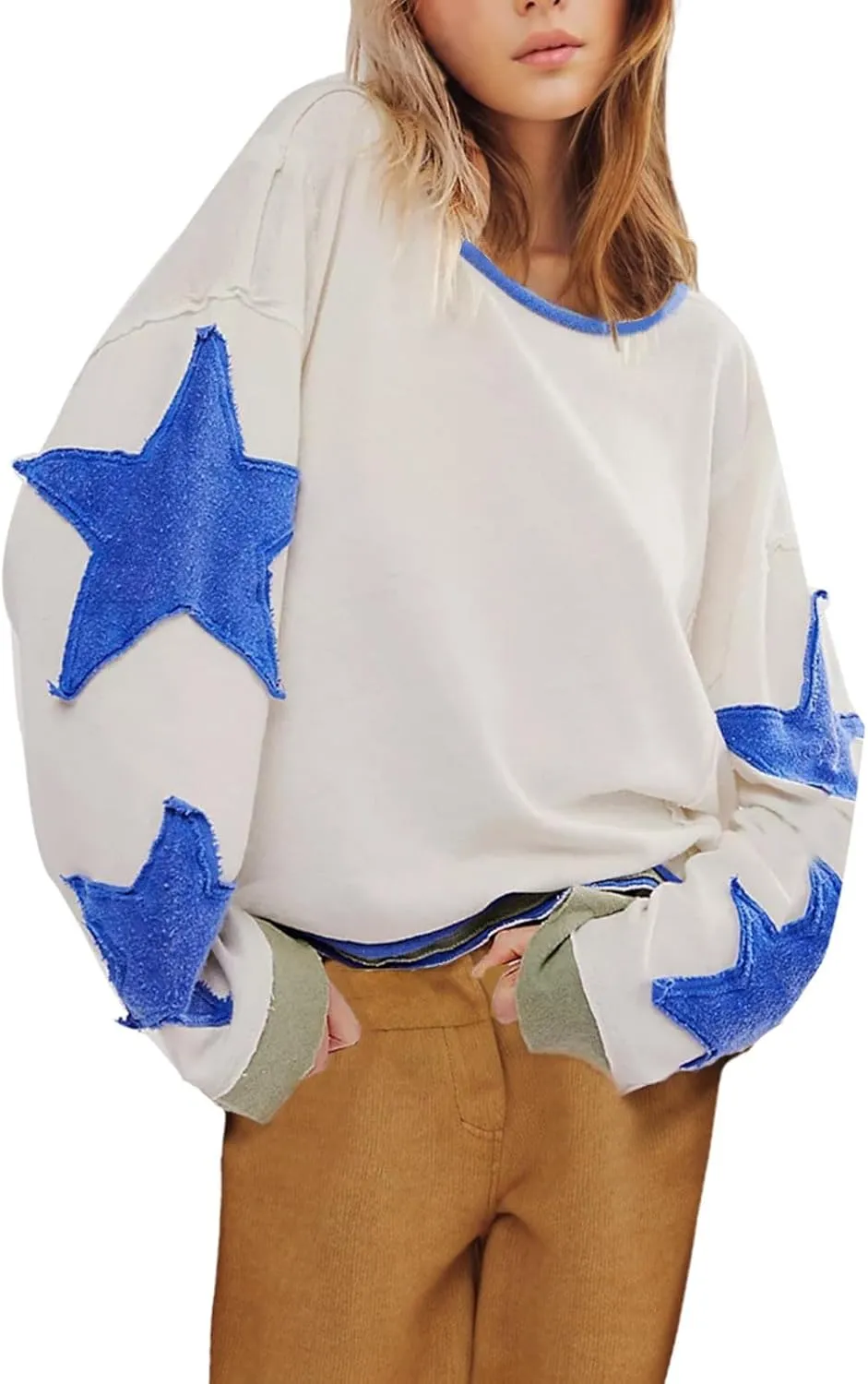 Women Crop Sweatshirts Long Sleeve Trendy Graphic Design Pullover Tops Casual Loose Crewneck Sweatshirt