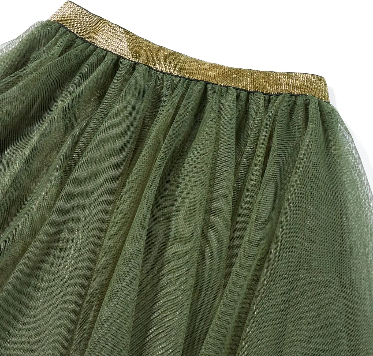 Women Mesh Midi Skirt Multilayer Pleated High Waist Lace Ballet Prom Party Tulle Tutu A-line Long Skirts