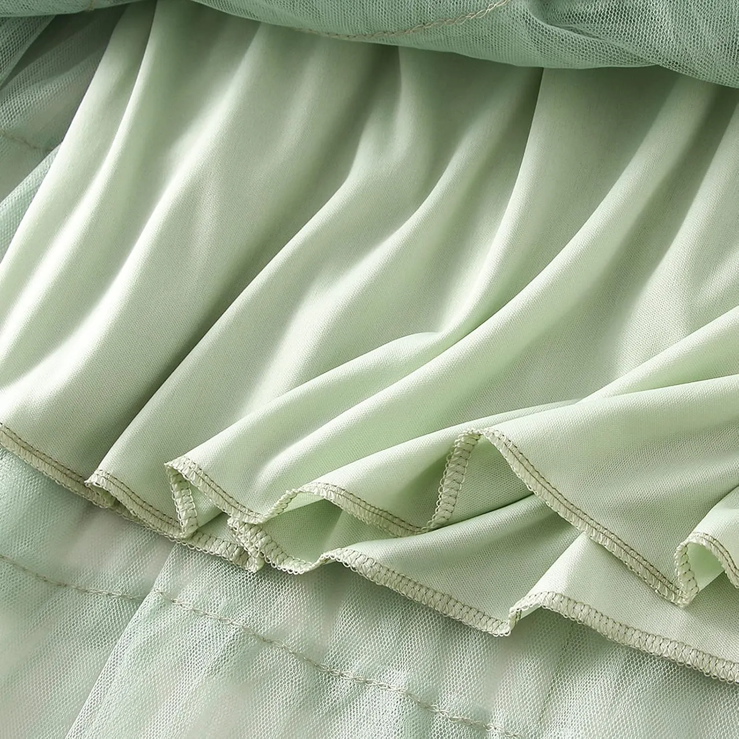 Women Tulle Long Skirt High Waist Layered Mesh Maxi Skirt Tutu Fairy A Line Midi Skirts Tiered Petticoat