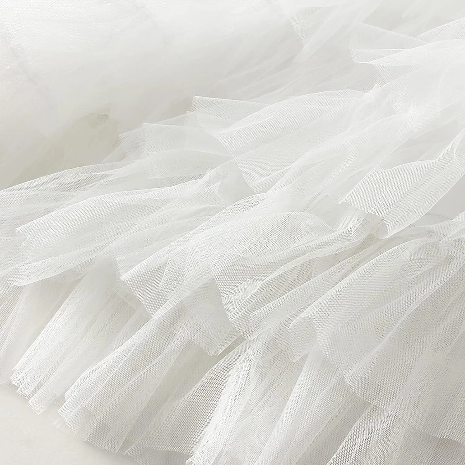 Women Tulle Long Skirt High Waist Layered Mesh Maxi Skirt Tutu Fairy A Line Midi Skirts Tiered Petticoat
