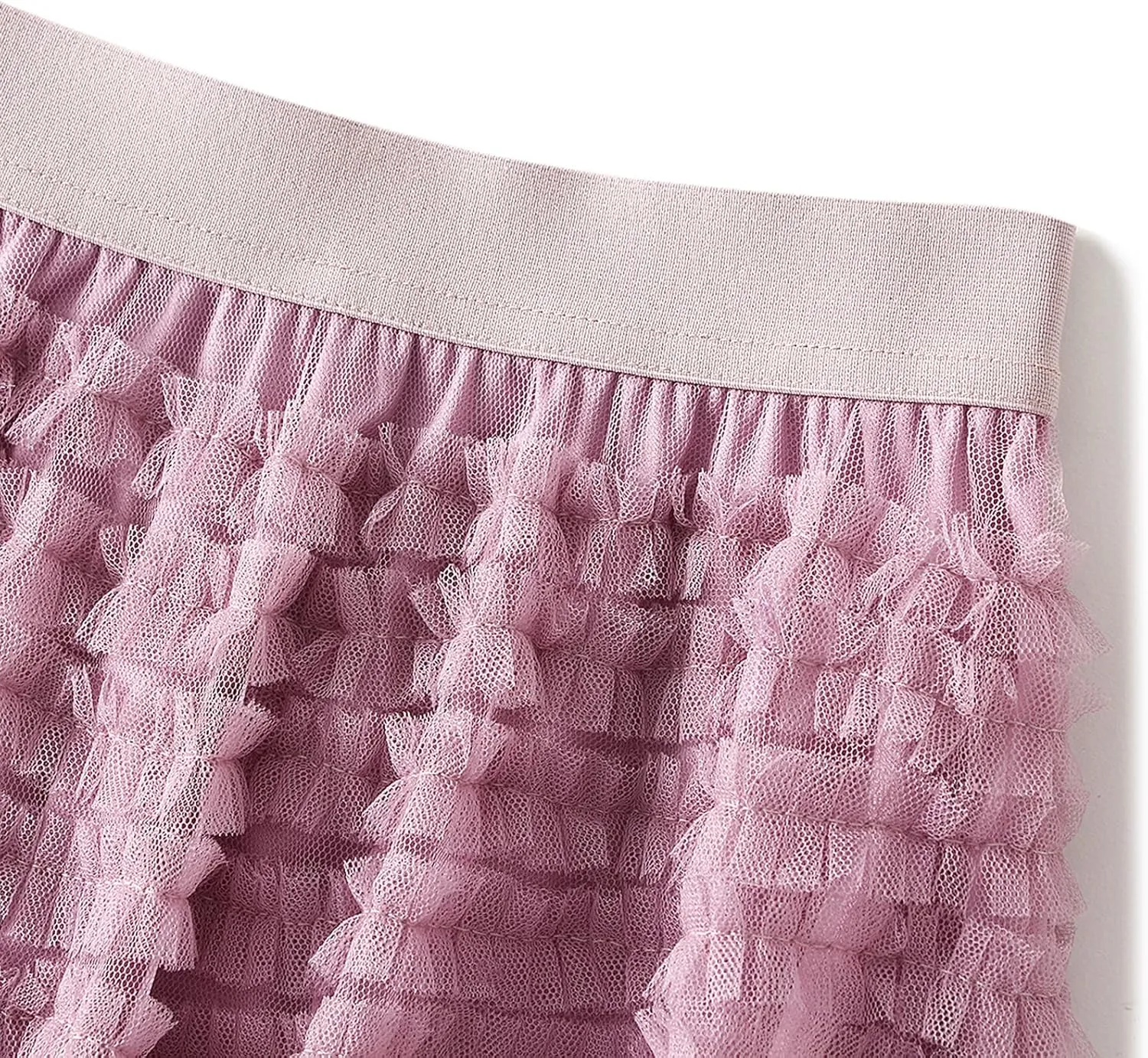 Women Tulle Long Skirt High Waist Layered Mesh Maxi Skirt Tutu Fairy A Line Midi Skirts Tiered Petticoat