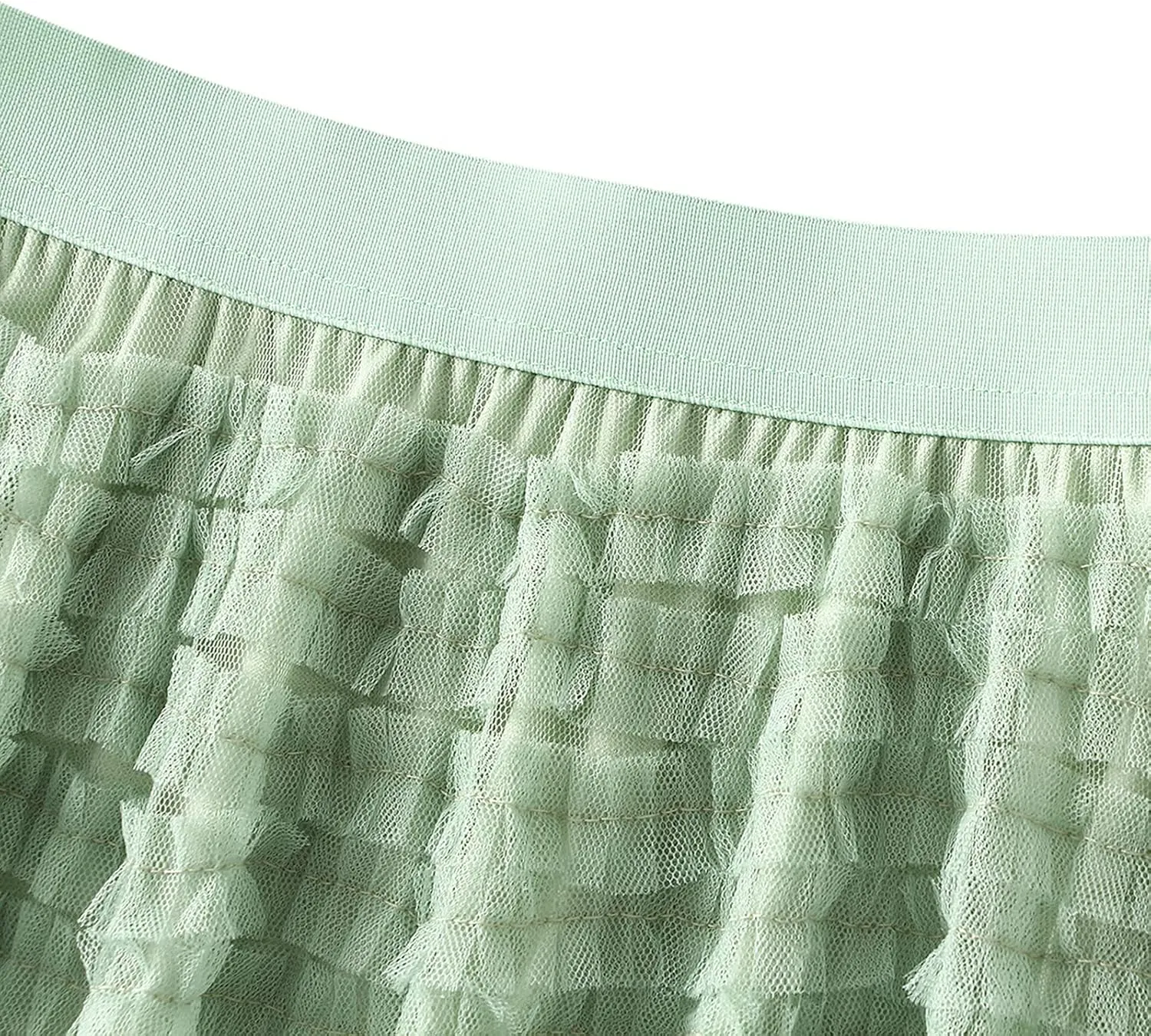 Women Tulle Long Skirt High Waist Layered Mesh Maxi Skirt Tutu Fairy A Line Midi Skirts Tiered Petticoat