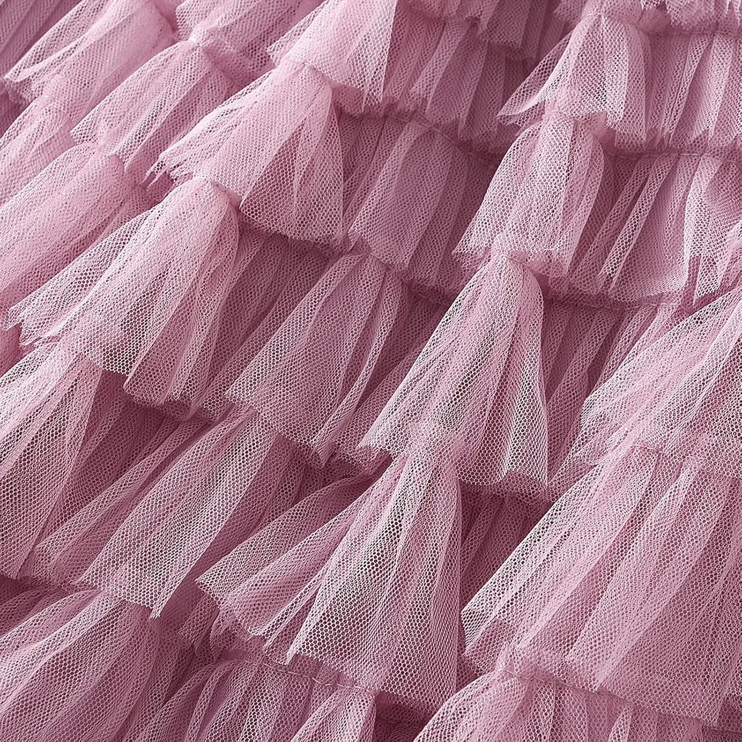 Women Tulle Long Skirt High Waist Layered Mesh Maxi Skirt Tutu Fairy A Line Midi Skirts Tiered Petticoat