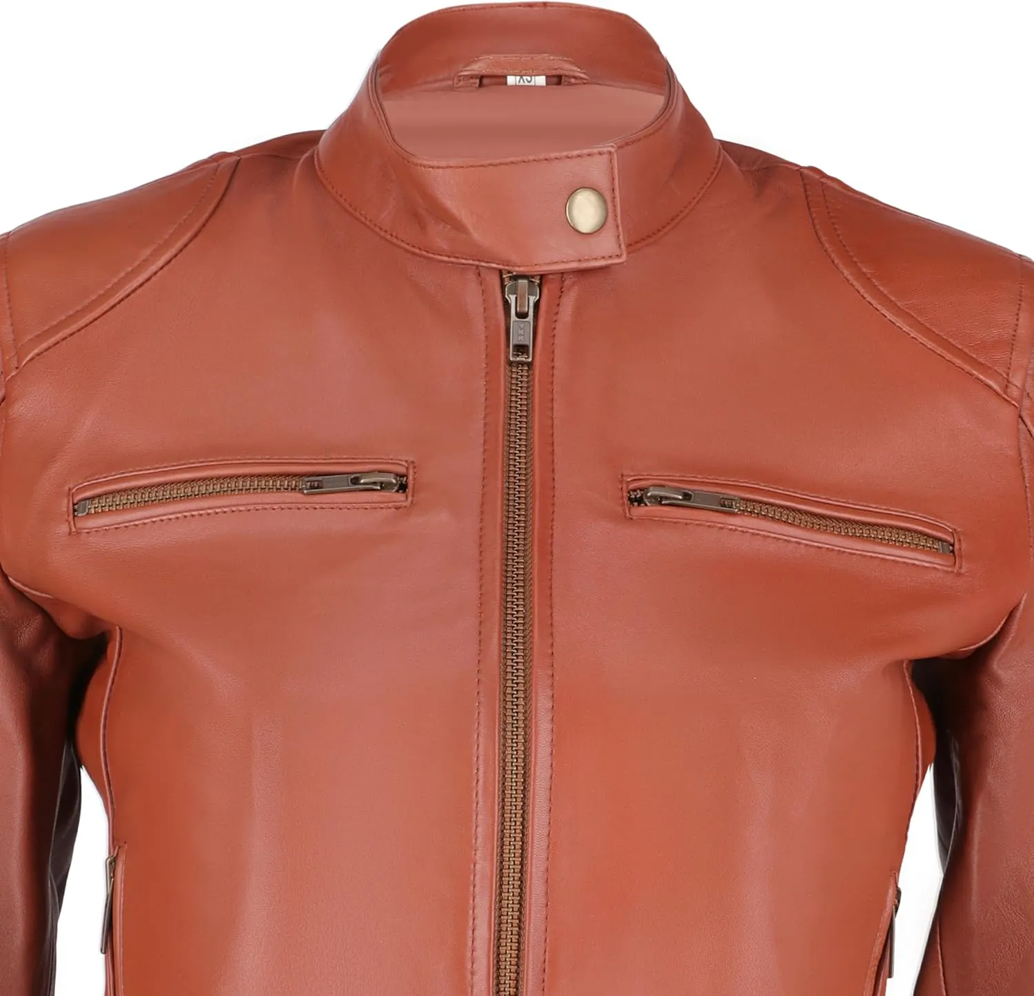 Women's Black Real Leather Moto Jacket | Soft Cafe Racer Lambskin Jacket