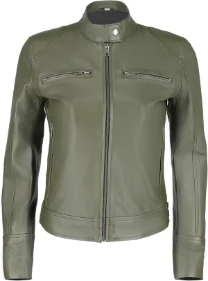 Women's Black Real Leather Moto Jacket | Soft Cafe Racer Lambskin Jacket