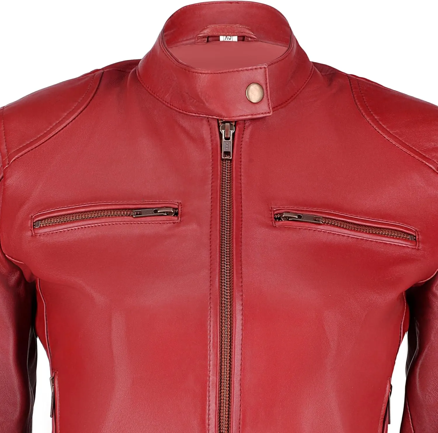 Women's Black Real Leather Moto Jacket | Soft Cafe Racer Lambskin Jacket