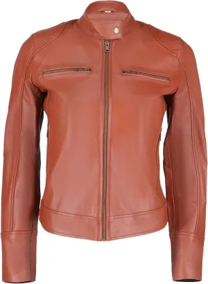 Women's Black Real Leather Moto Jacket | Soft Cafe Racer Lambskin Jacket