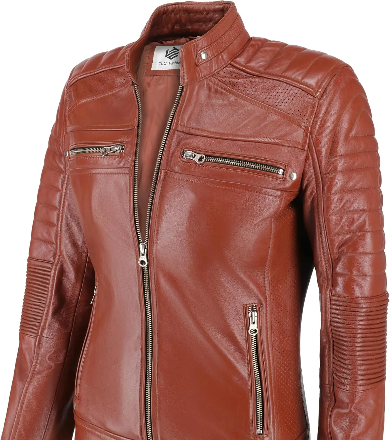 Women's Black Real Leather Moto Jacket | Soft Cafe Racer Lambskin Jacket