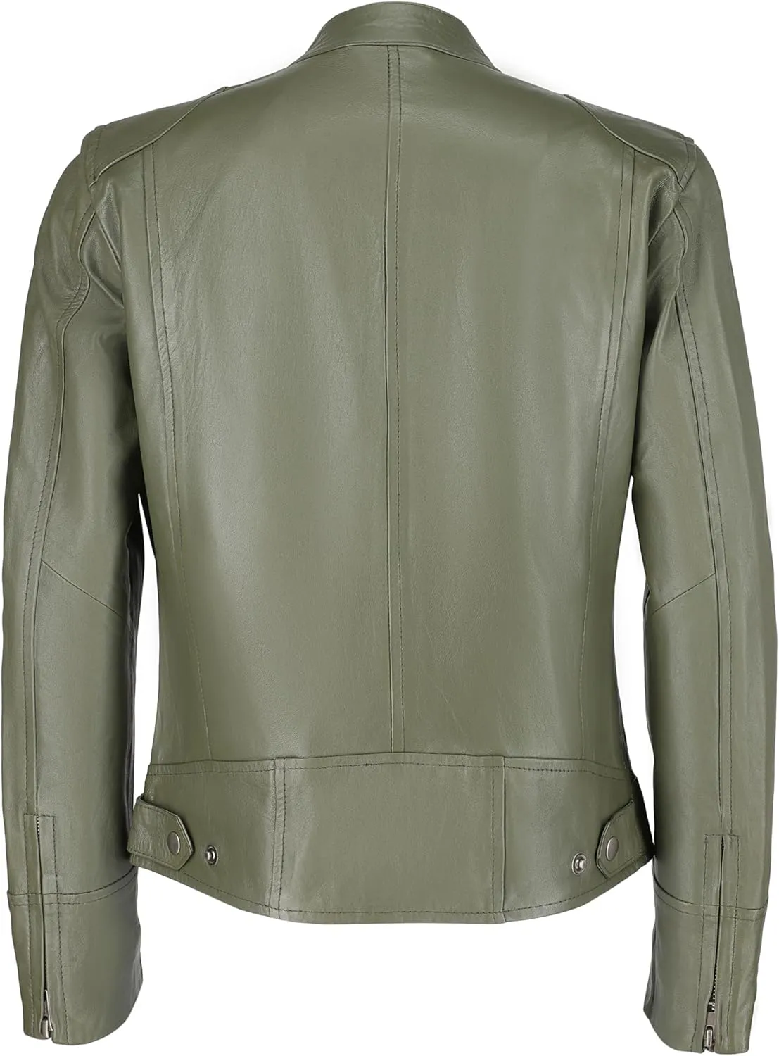 Women's Black Real Leather Moto Jacket | Soft Cafe Racer Lambskin Jacket