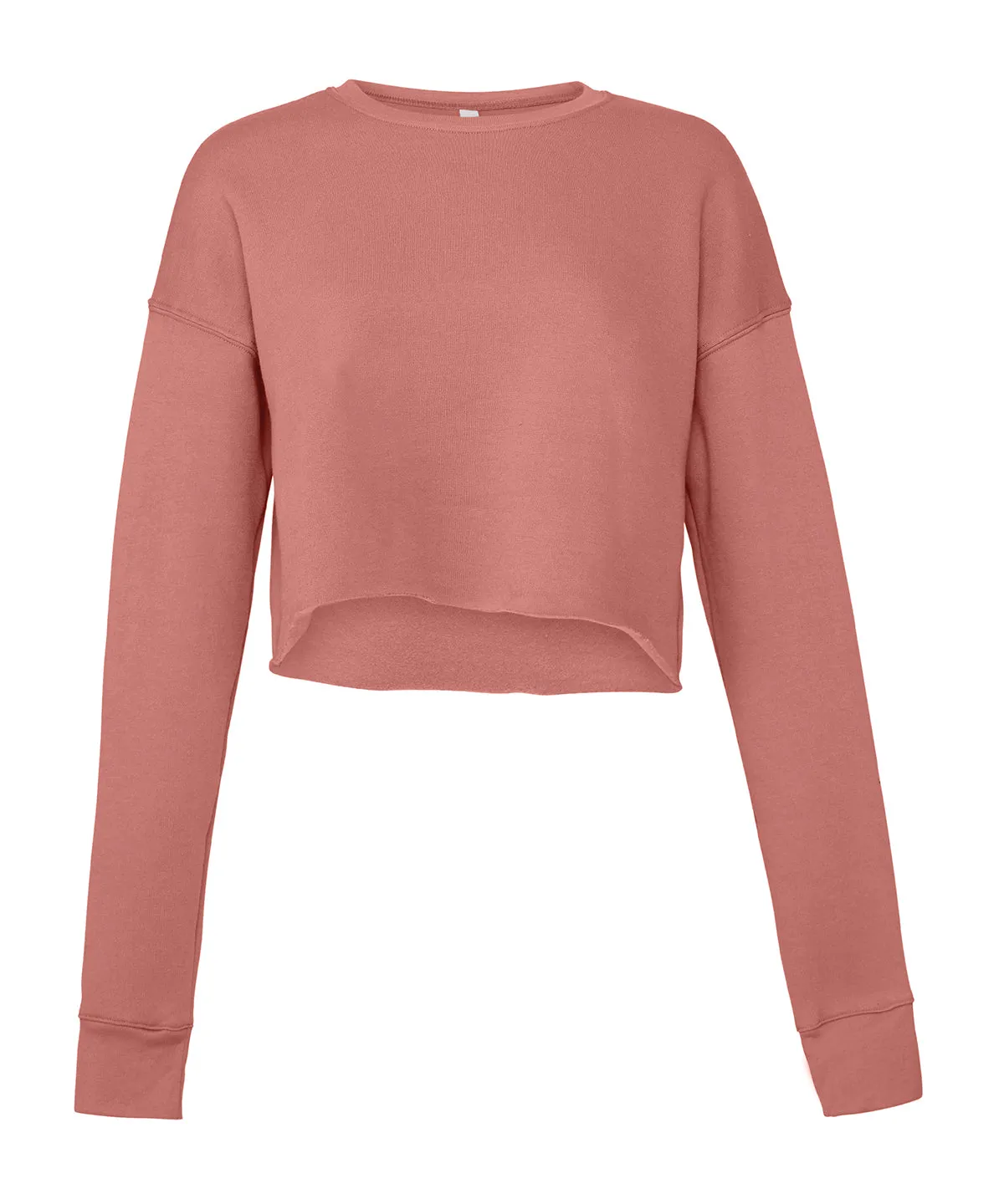Womens cropped crew fleece | Mauve