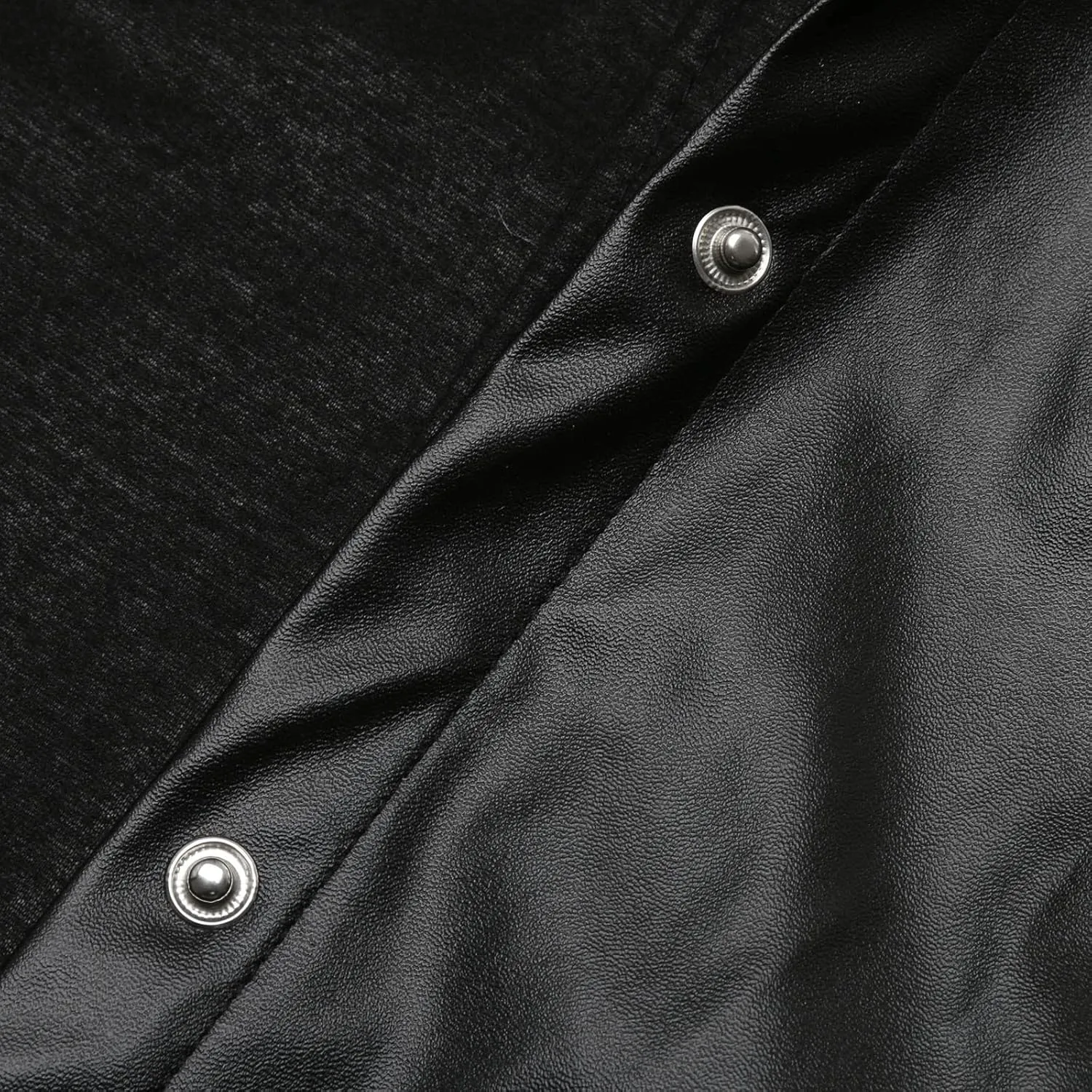 Women's Faux-Leather Jacket PU Snap Button Down Shirt Shacket Long Sleeve Motorcycle Fashion Biker Jacket Tops