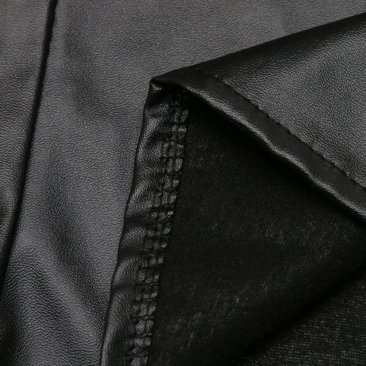 Women's Faux-Leather Jacket PU Snap Button Down Shirt Shacket Long Sleeve Motorcycle Fashion Biker Jacket Tops
