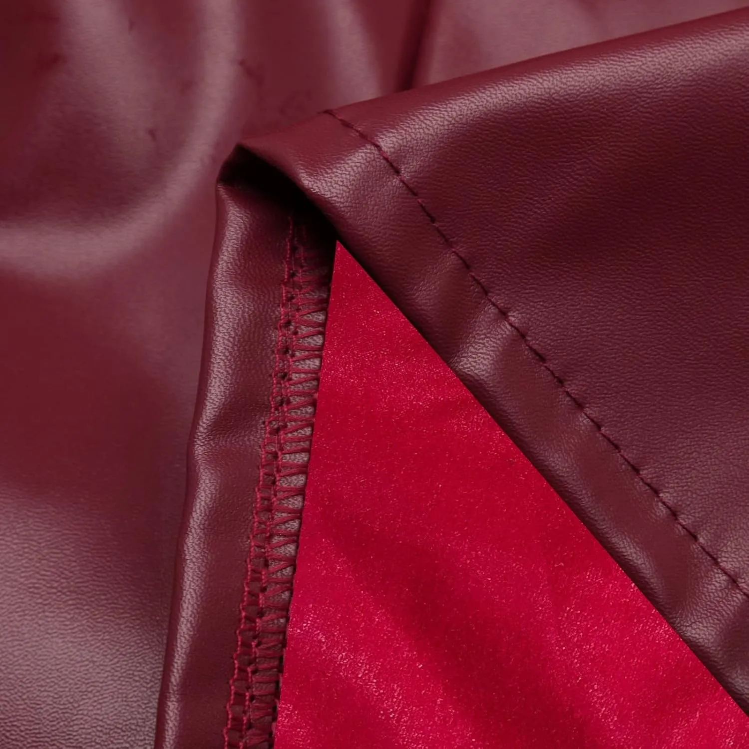 Women's Faux-Leather Jacket PU Snap Button Down Shirt Shacket Long Sleeve Motorcycle Fashion Biker Jacket Tops