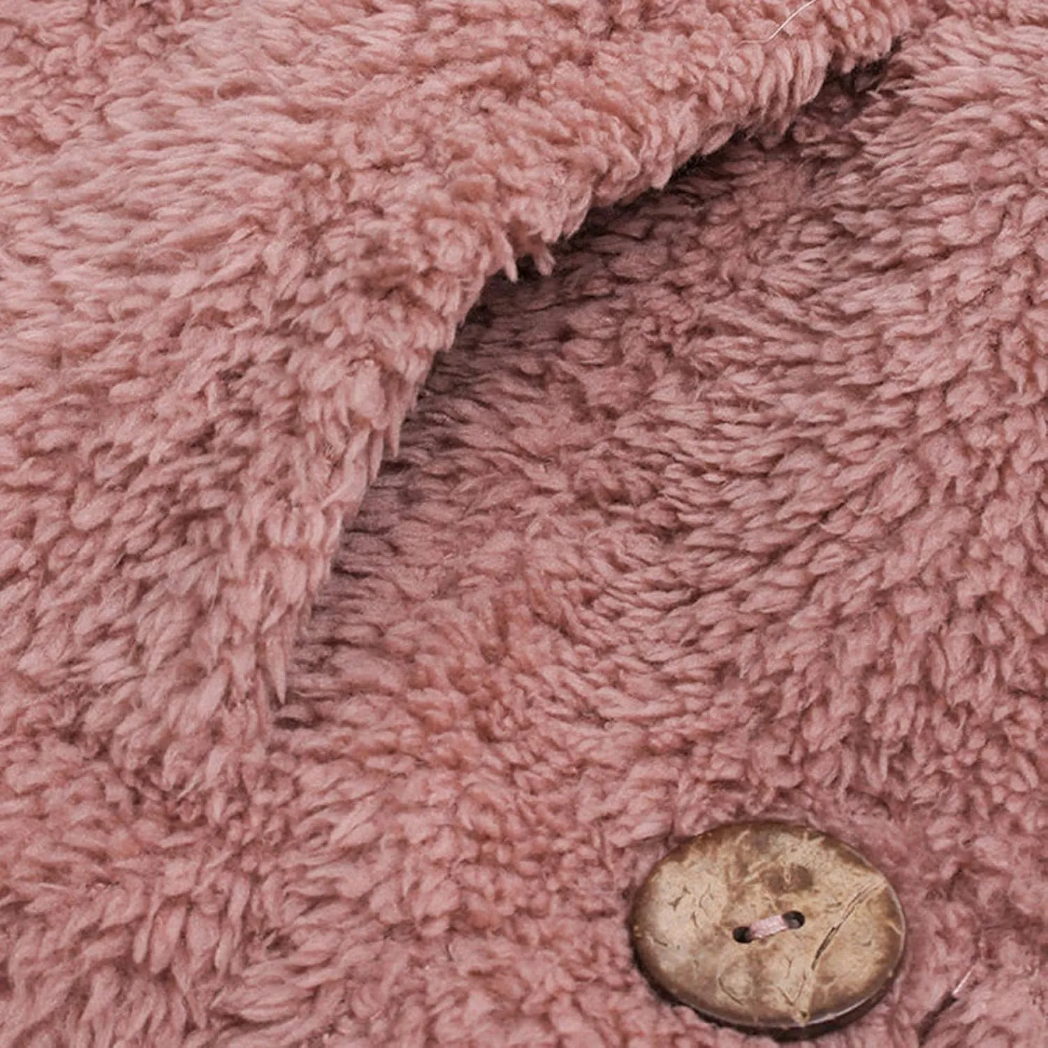 Women's Hooded Cardigan Fuzzy Plush Winter Warm Open Front Button Down Jacket Fleece Sherpa Coat Outwear Coat