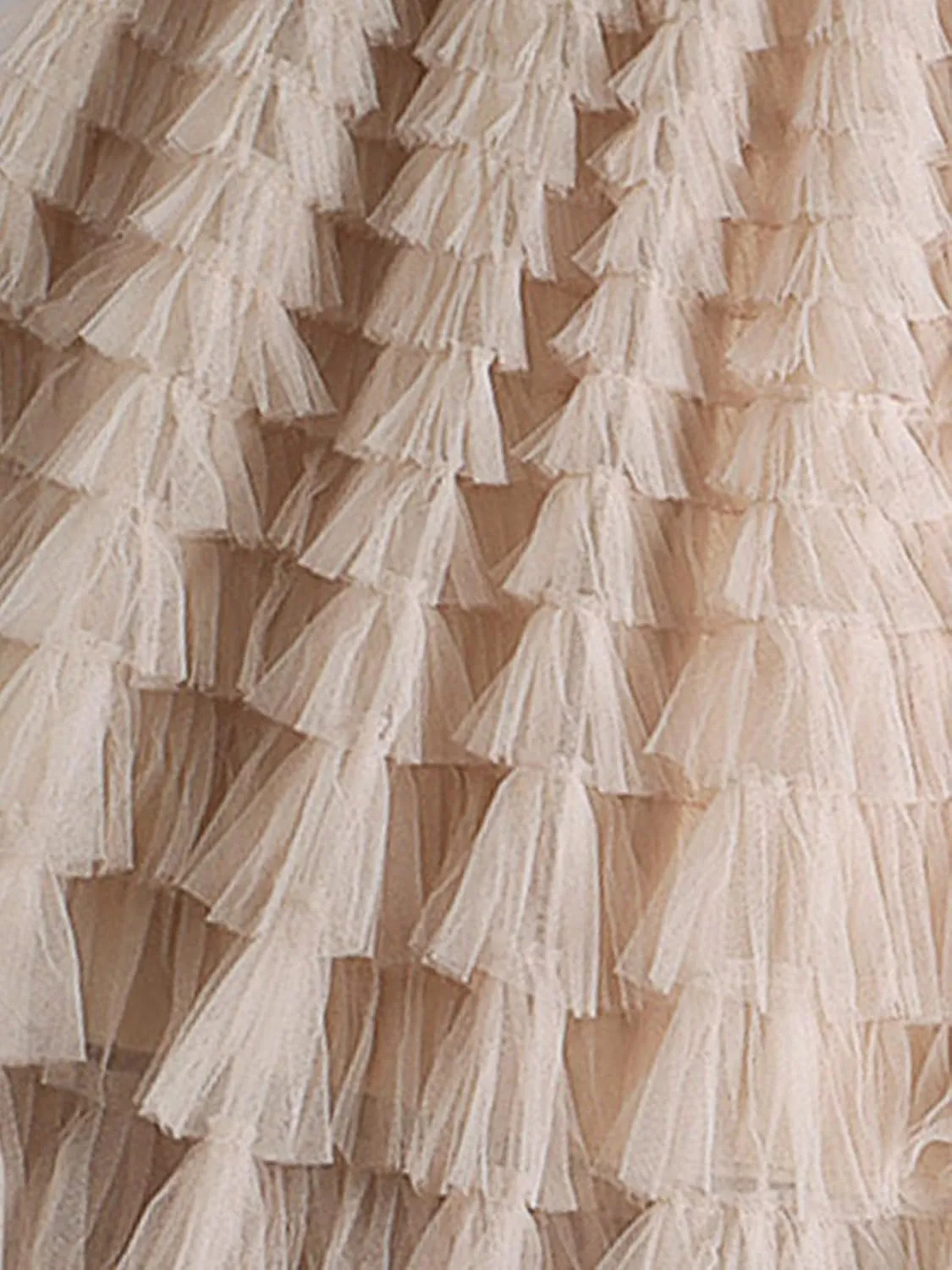 Women's Layered Tulle Skirts A Line Ruffle High Waisted Mesh Long Maxi Skirt Petticoat