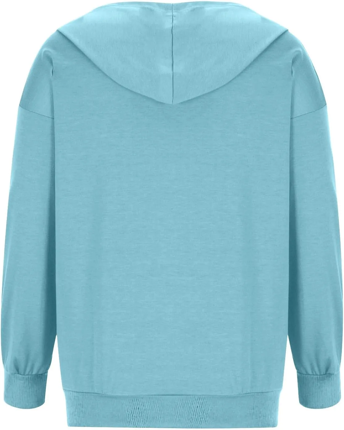Women's Loose Zip Up Hoodie Oversized Long Sleeve Solid Drawstring Hooded Sweatshirt Jackets Y2K Casual Outwear