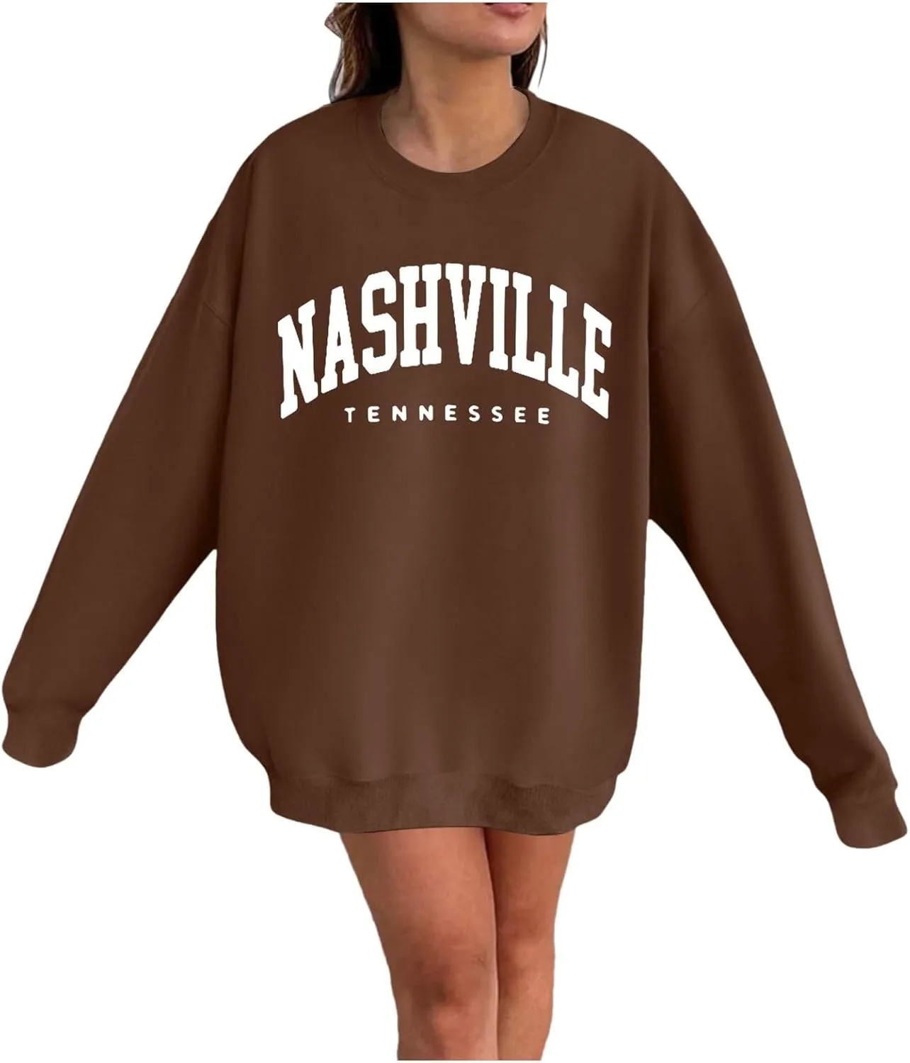 Women's Nashville Tennessee Country Sweatshirts Round Neck Workou Sports Sweaters Loose Fit Hoodies Essential Y2K
