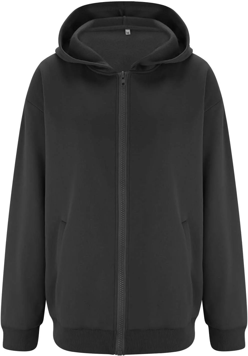 Women's Oversized Hoodies Fleece Lined Zip Up Sweatshrits Casual Fall Jackets Loose Fit Sweatshirt with Pockets