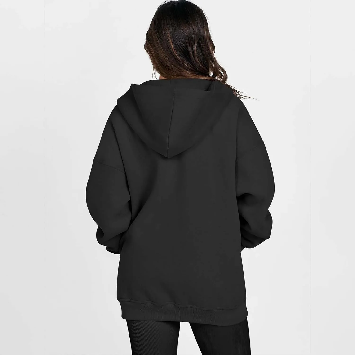 Women's Oversized Hoodies Fleece Lined Zip Up Sweatshrits Casual Fall Jackets Loose Fit Sweatshirt with Pockets