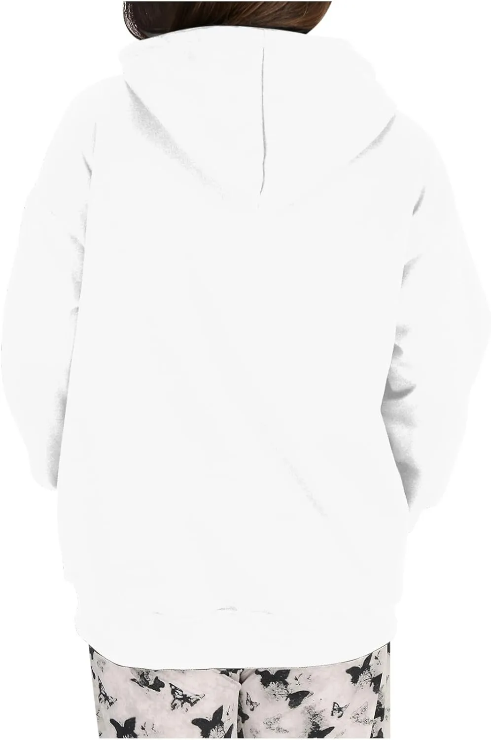 Women's Oversized Hoodies Long Sleeve Simple Solid Color Hooded Pullover Trendy Fleece Sweatshirts with Pocket