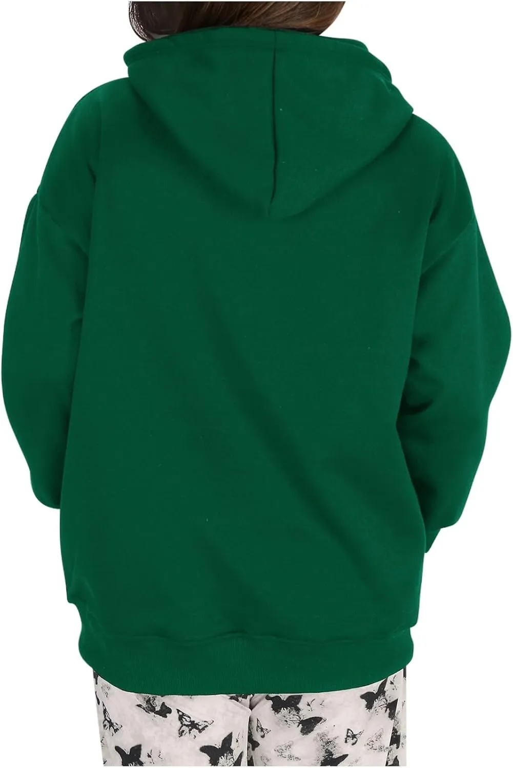 Women's Oversized Hoodies Long Sleeve Simple Solid Color Hooded Pullover Trendy Fleece Sweatshirts with Pocket
