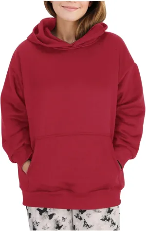Women's Oversized Hoodies Long Sleeve Simple Solid Color Hooded Pullover Trendy Fleece Sweatshirts with Pocket