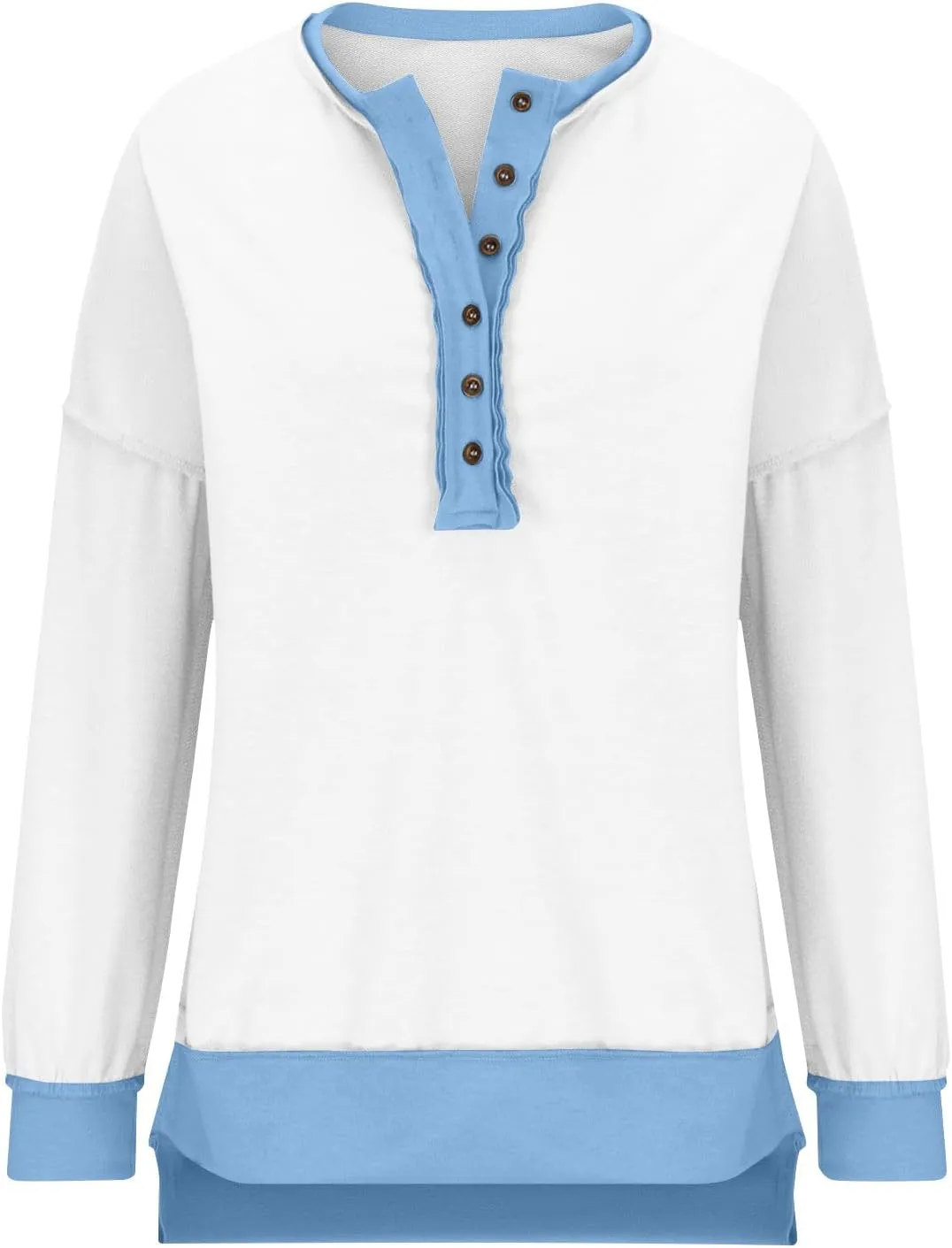 Womens Oversized Sweatshirts 2024 Fashion Fall Hoodies Long Sleeve V Neck Button Down Pullover Loose Fit Tops