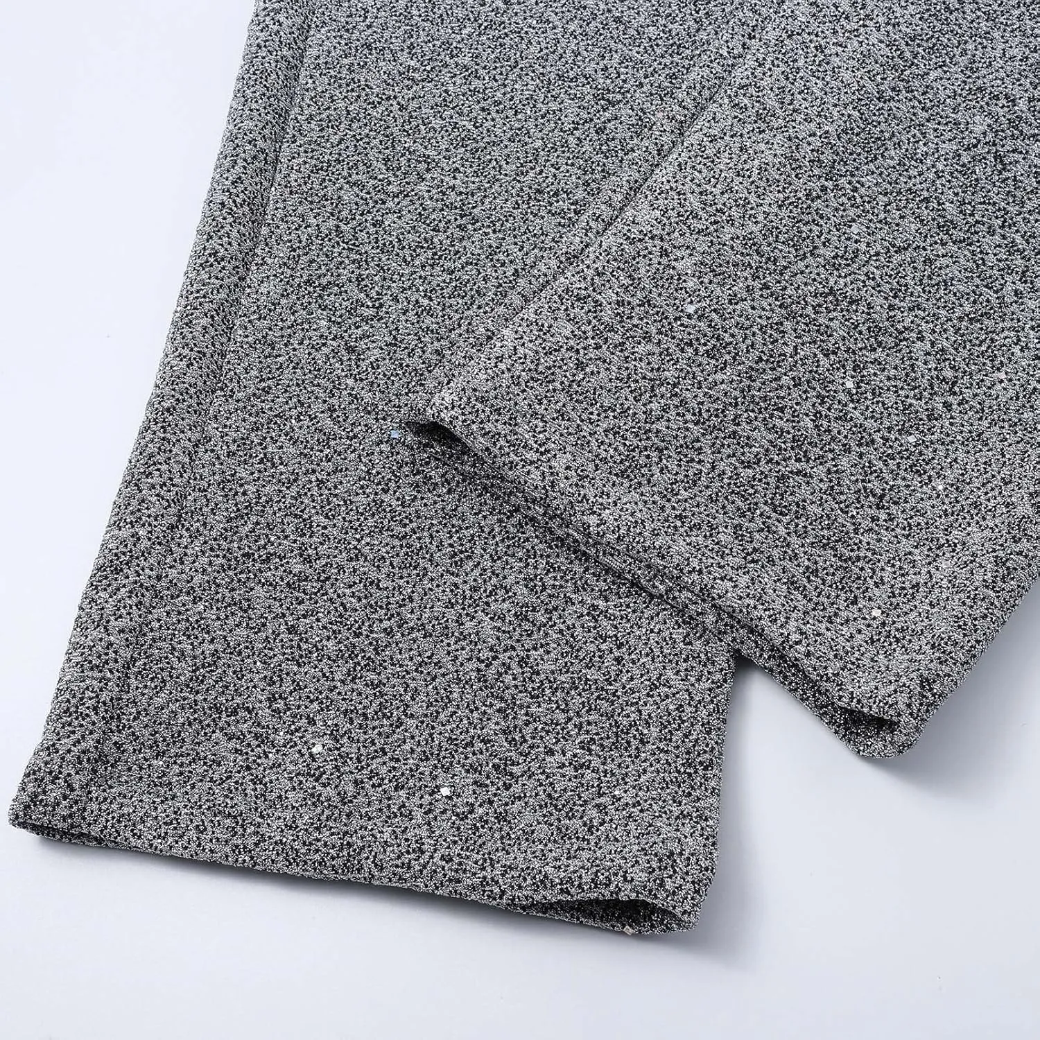Womens Sequin Flare Pants Women Solid Casual Sequin Pocket Wide Leg Pants Zipper Loose Pants Night Out Clubwear