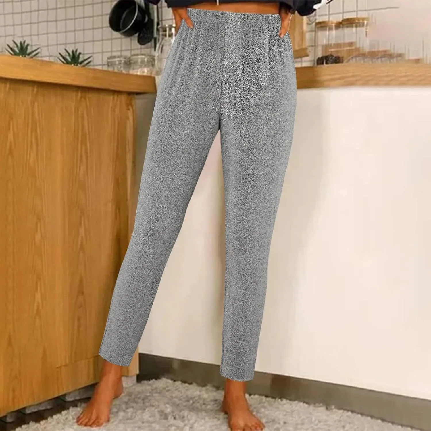 Womens Sequin Flare Pants Women Solid Casual Sequin Pocket Wide Leg Pants Zipper Loose Pants Night Out Clubwear