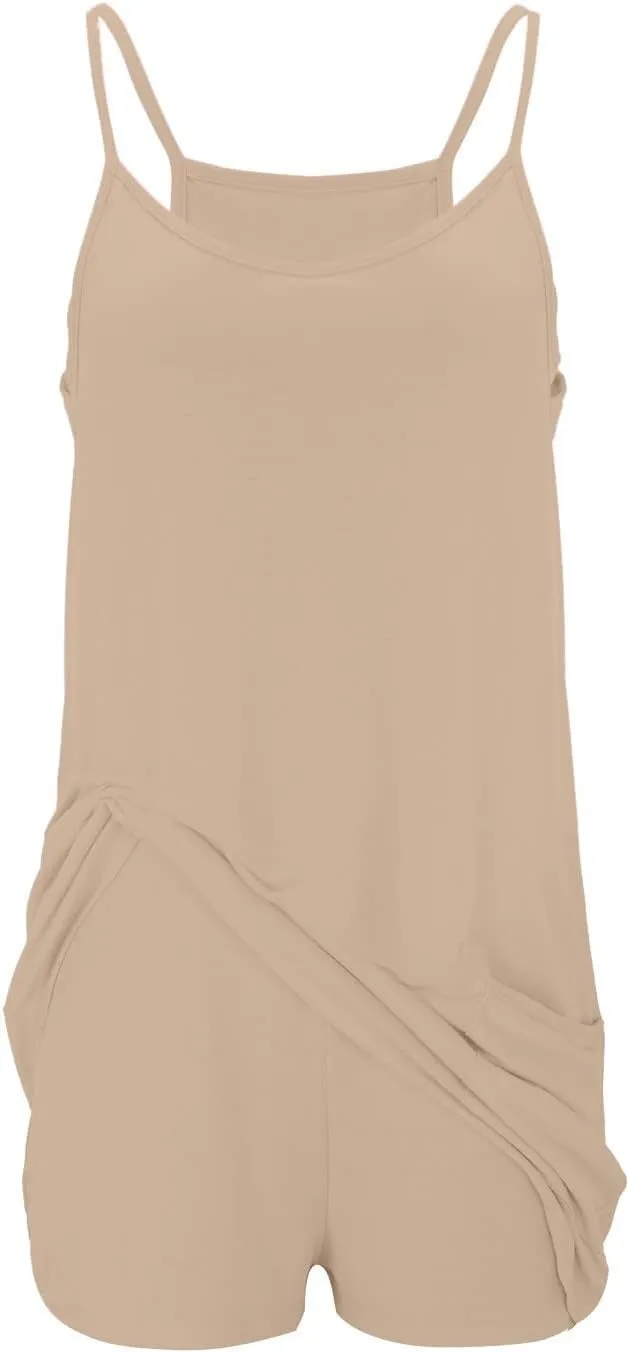 Womens Summer Mini Romper Dresses Workout Tennis Dress Sports Athletic Outfits Built in Shorts Trendy Vacation Dress